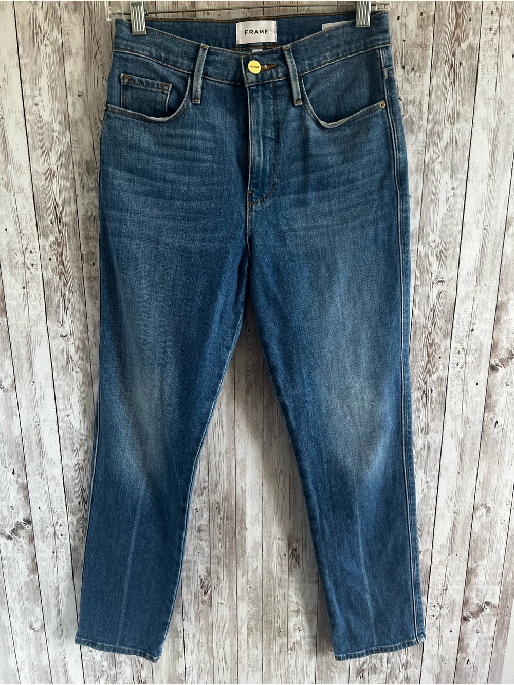 Frame Denim Le Sylvie Slender Straight-Leg Jeans Medium Wash Size 26